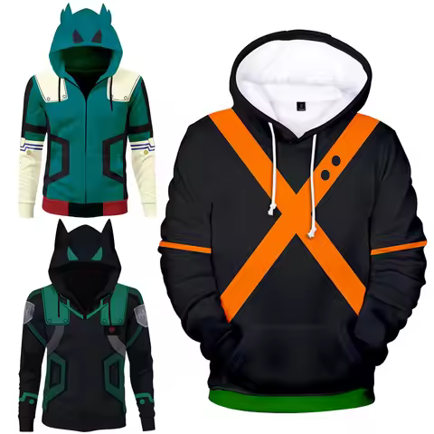 Autumn Midoriya Izuku Cosplay Fantasy Hoodie Bakugou Katsuki Jacket Anime Hero Of Academia Costume D