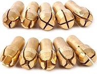 Drilax 10 Pcs Drill Chucks Collet Set Brass 0.5mm to 3.2mm (1/8 inch) Bit Shank for Rotary Tool Stan