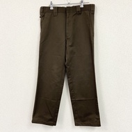 Dickies 工作褲/斜紋棉布褲，拉鍊門襟，ブラウン，古著。