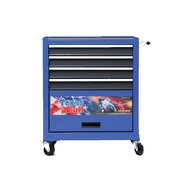 Texas bull - ตู้เครื่องมือรถเข็น 4 ลิ้นชัก 1 ตู้ สีน้ำเงิน