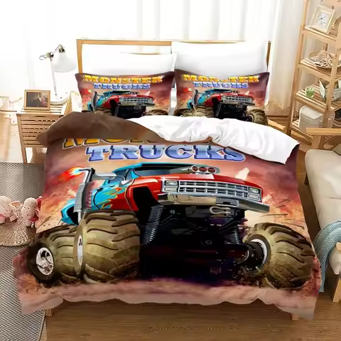 3D Print Anime Monster Jam Bedding Set Single Twin Full Queen King Size Monster Jam F1 Bed Set Teena