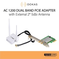 Totolink A1200PE Wireless AC1200Mbps PCIe WiFi Card with 2* 5dbi High Gain Antenna