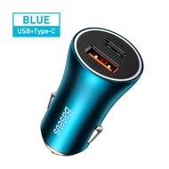 Baseus 60W Dual Port Car Charger Quick Charge 4.0 3.0 For Xiaomi Type C PD Fast Charging AFC SCP FCP