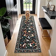 Themed Runner Rug for Hallway (2.7x8,Black-V)