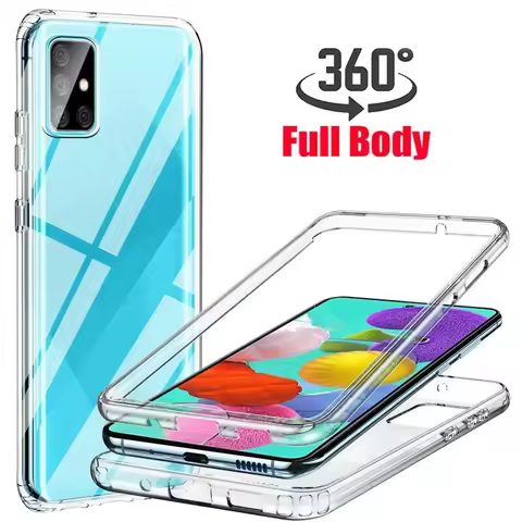 Full Body 360 Front Back Clear Phone Case For Samsung Galaxy A32 A42 A52 A71 A72 A21 A31 A41 A51 A71