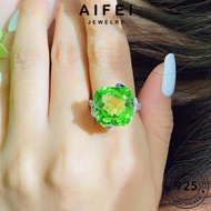 AIFEI JEWELRY Cincin Perempuan 925 Original Perak Creative Accessories Silver 純銀戒指 Emerald Women Sterling Square Ring For Adjustable Korean R2328