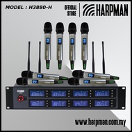 HARPMAN H3880-H 8 CHANNEL UHF LONG RANGE VIDERSITY WIRELESS SYSTEM 200 FREQUENCY (8*WIRELESS HANDHEL