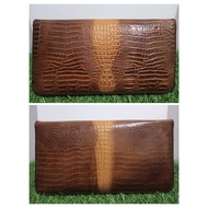 Long Wallet PU Leather Crocodile Skin Design Pattern Preloved