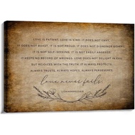 1 Corinthians 13 4-8 Bible Verse Wall Art Love is Patient Poster Pictures Print for Bathroom Wall Ca