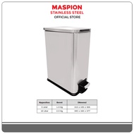 MASPION D-44 D44 10L SQUARE DUSTBIN DUST BIN RECTANGULAR PEDAL STAINLESS