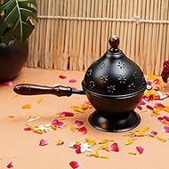 Dhoop Dani with 2 Sambrani Cups | Dhoop Stand for Pooja | Handcrafted Sambrani Dhoop Holder & Incens