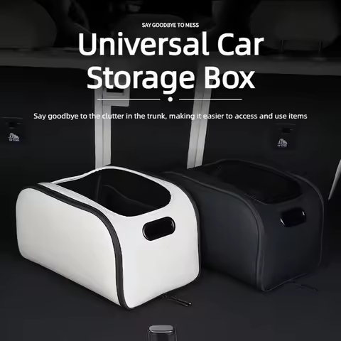 Universal Car Trunk Organizer Box Storage Bag with Built-in Pocket Auto Interior Accessories