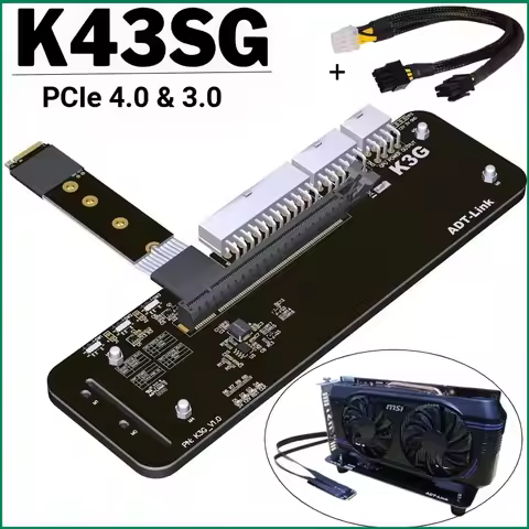 R43SG PCIE 4.0 x4 Cable M.2 NVMe to PCIe 4.0 x16 GPU Dock External Laptop Graphics Card eGPU Adapter
