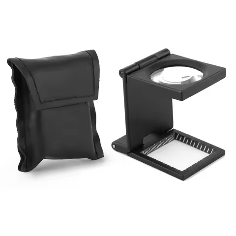 10x28mm Three Folding 10X Magnifier Zinc Alloy Magnifier Magnifying Glass with Scale Folding Linen T