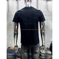 B15 Men's Round Neck T-shirt, Black and Orange, Full Embroidery, 2-Way Stretch Cotton, V.IP Standard