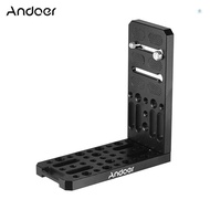 Andoer Universal Camera L-Shape Bracket Plate Holder 1/4 & 3/8 Inch Screw Mount Aluminium Alloy Brac