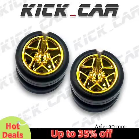 1/64 Wheels with Rubber Tires Pentagram Refitting Parts for Diecast Model Car Hot Wheels Mainline Ma