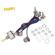 Electric Guitar Wiring Harness Kit, 2T2V 3 Way Toggle Switch 500K Pots&amp;Jack Guitar Replacement for Les Paul LP Guitar