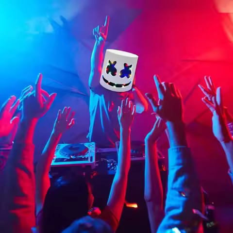 Halloween Light Up Mask Full Face LED Neon Marshmallow Mask Headgear Luminous DJ Music Festival Prop