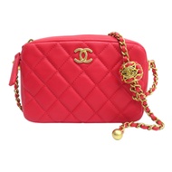 紅色 菱格紋 牛皮 Pearl Crush 肩背包【CHANEL 香奈兒】