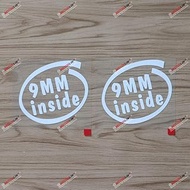 3S MOTORLINE 2X White 4'' 9MM Inside Funny Rifle Decal Bumper Sticker Car Vinyl