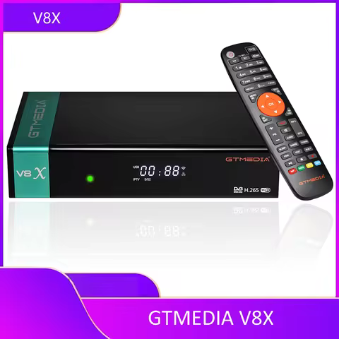 GT Media V8X HD DVB-S/S2/S2X FTA Digital Satellite Receiver,Free to Air Built-in 2.4G WiFi TV Sat De