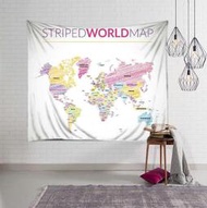 彩色世界地圖北歐美ins掛布床頭沙發墻面背景畫布掛毯壁飾沙灘巾【吉星家居】
