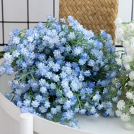 DociDaci Bouquet Artificial Flowers Babysbreath Blue Silk Fake Plants For Vase Home Decoration Room Wedding Arrangement Gifts
