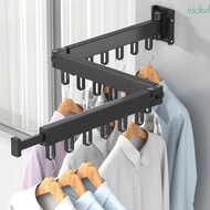 NICKOLAS Laundry Drying Rack Single Pole Black/white Wall Mounted Aluminium Alloy Laundry Storage Punch Free Clothes Rack