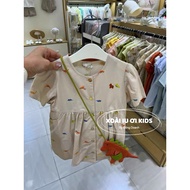 ETTOI RMK MULTI-COLOR DINOSAUR GIRLS' DRESS WITH POCKET - MANGO IU OI KIDS