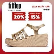 Dép Xăng Đan Nữ FitFlop Da Espadrille Kiểu Ngư Dân Đế Wedges - Platino - FF-JF5-675