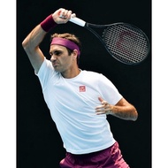 Trend Cotton T-Shirt Printed Dry-ex Round Neck Short Sleeve Tennis Federer Uniqlo For Men