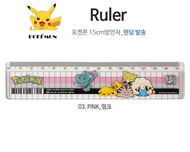 韓國 比卡超間尺直尺(Pink Sleep 15cm) / 寵物小精靈 間尺直尺 / 寵物小精靈文具間尺 - 平行進口