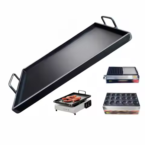 BBQ Griddle Cookware Easy to Clean Portable Flat Top Grill Plate Cooking Skillet Pan Cast Iron Cooki