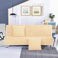 19Colors Solid Color Armless Sarung Sofa Bed Covers No Arm Elastic Tight Wrap Couch Cover Stretchabl
