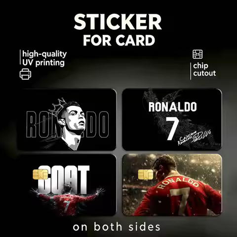 G-Goat CR7 C-Cristiano Ronaldo HD Waterproof Card Skins Protective Stickers for Credit Bank Game Car
