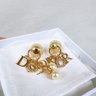 全新 Dior tribales 珍珠字母logo耳環