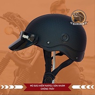 Mũ Bảo Hiểm Napoli Sơn Carbon Nửa Đầu N088 [CHÍNH HÃNG] [FREESHIP] - Nón Bảo Hiểm NS 1/2 Sơn Nhám Ca