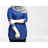 Baju Denim Perempuan Muslimah 🧕🏻👚baju blouse denim perempuan🌸👭baju denim jeans perempuan👖baju kemeja