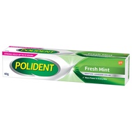 Polident Denture adhesive cream โพลิเดนท์ ครีมติดฟันปลอม (20 60 กรัม) กลิ่น Fresh Mint ใช้สำหรับติดฟันปลอม กาวติดฟันปลอม