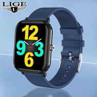 LIGE jam tangan Smart Watch Full Touch Screen Thermometer Sport Fashion Watch For Men IP68 Waterproo