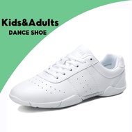 Girls leather Cheer Shoes White Youth Cheerleading Shoes Dance Athletic Training Competition Comfort