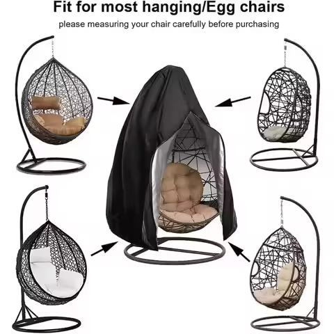 Robust Water-Resistant Hanging Egg Chair Cover for Single Or Double Seater Outdoor Garden Dustproof 