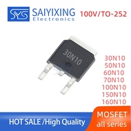 10PCS TO-252 30N10 50N10 60N10 70N10 100N10 150N10 160N10 SMD MOSFET Transistor Patch Field Effect T