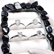 淡礦。戒指 半銀 淨化 原礦 療癒 能量 l 閃靈鑽 隨機 l