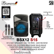 Portable Wireless Speaker Bismarck BSX12 S15 / Wireles Mic Speaker 15"
