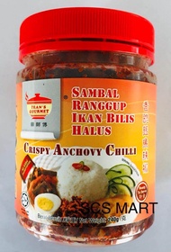 Tean's Gourmet Crispy Anchovy Chilli 240g 田师傅 香脆银鱼辣椒 Sambal Ranggup Ikan Bilis Halus