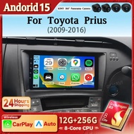 Android 15 Carplay DSP WIFI+4G Car Radio Multimedia Player For Toyota Prius XW30 2009 - 2016 RHD Aut