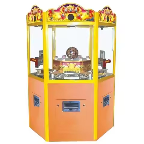 Custom 6 Player Coin Pusher Machine Arcade Lottery Redemption Ticket Game Gold Fort Style for Family