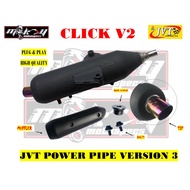 JVT EXHAUST POWER PIPE V3 FOR CLICK V2 BANG CENSOR ( TAMBUTSO/MUFFLER)